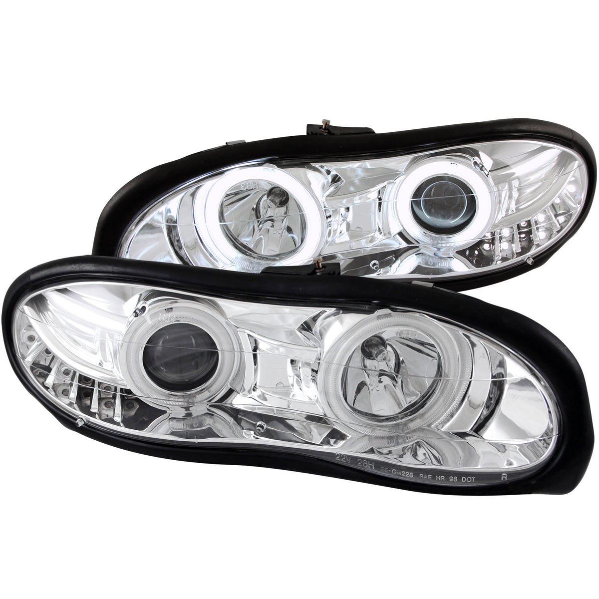 Projector Headlight Set w/Halo For 1998-2002 Chevrolet Camaro 121159