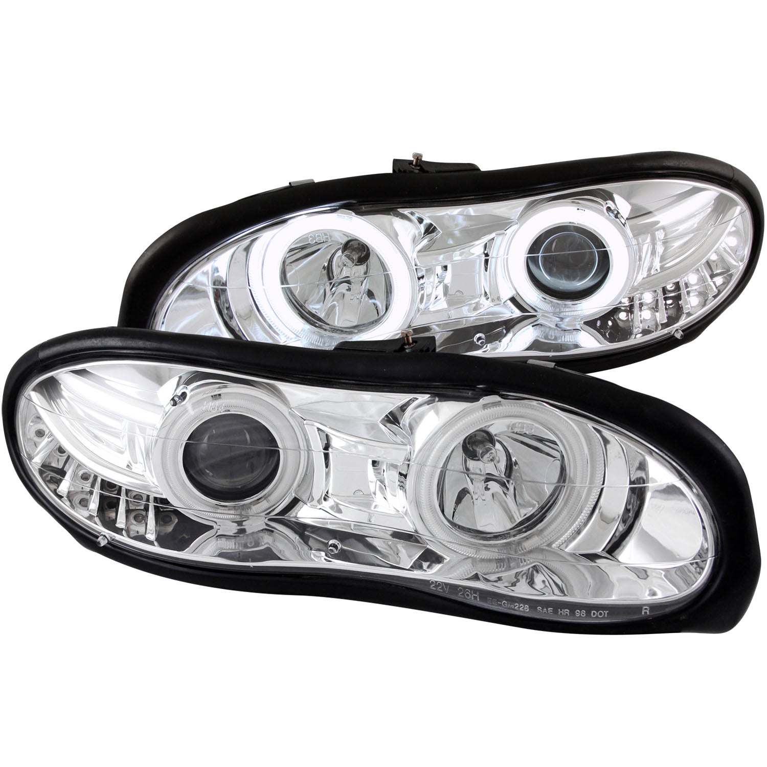 Projector Headlight Set w/Halo For 1998-2002 Chevrolet Camaro 121159