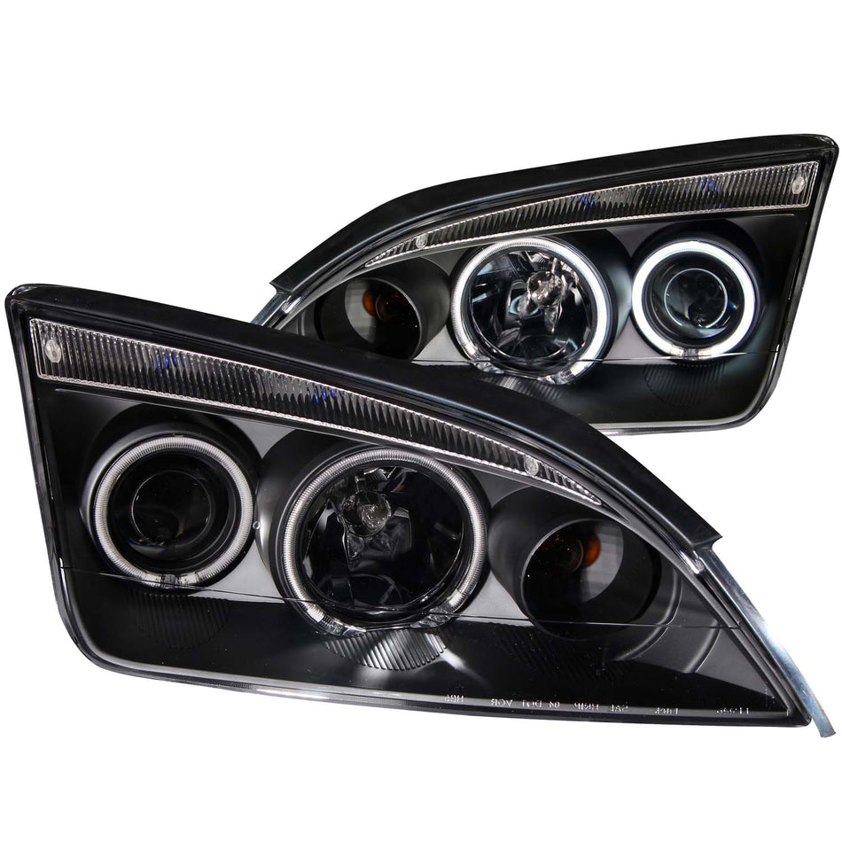 Projector Headlight Set w/Halo For 2005-2006 Ford Focus 121198