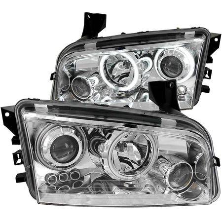 Projector Headlight Set w/Halo For 2006-2010 Dodge Charger 121217