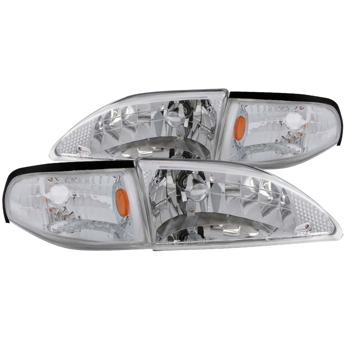 Crystal Headlight Set For 1994-1998 Ford Mustang 121262