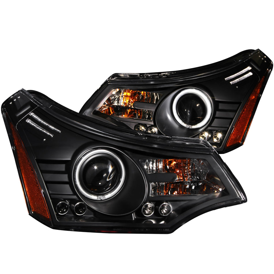 Projector Headlight Set w/Halo For 2008-2011 Ford Focus 121272