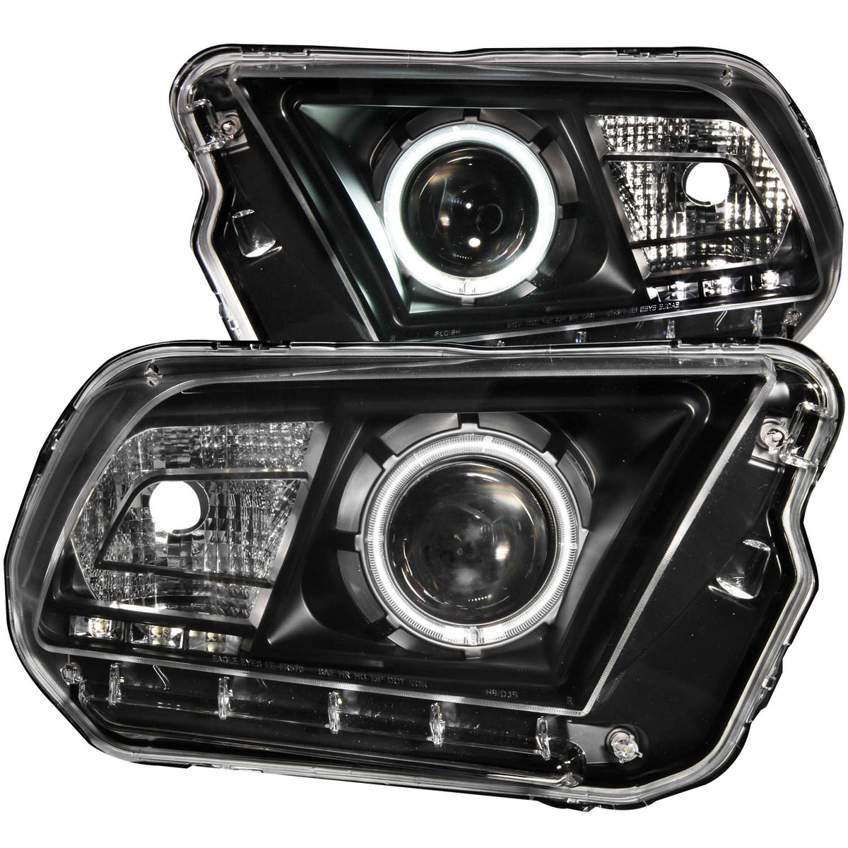 Projector Headlight Set w/Halo For 2010-2014 Ford Mustang 121323