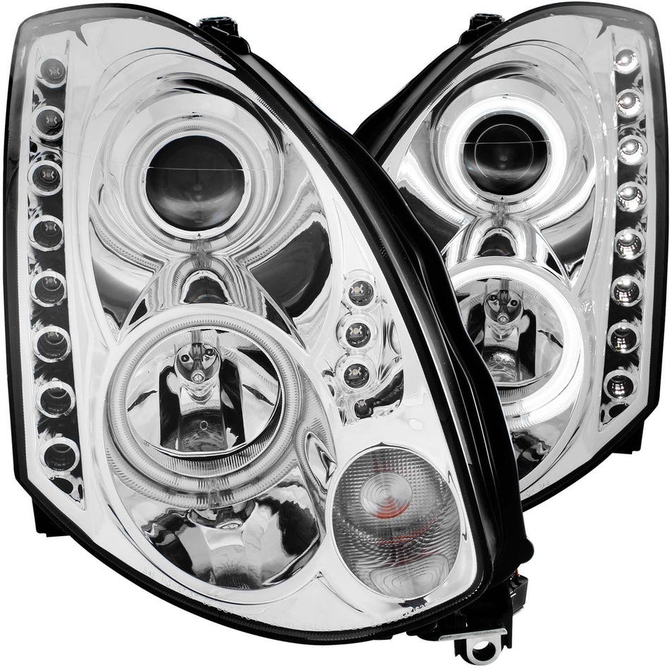 Projector Headlight Set w/Halo For 2003-2005 INFINITI G35 121364