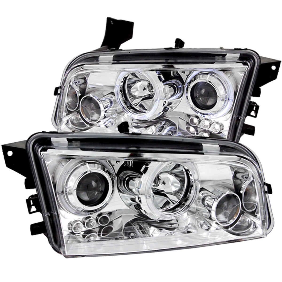 Projector Headlight Set w/Halo For 2006-2010 Dodge Charger 121382