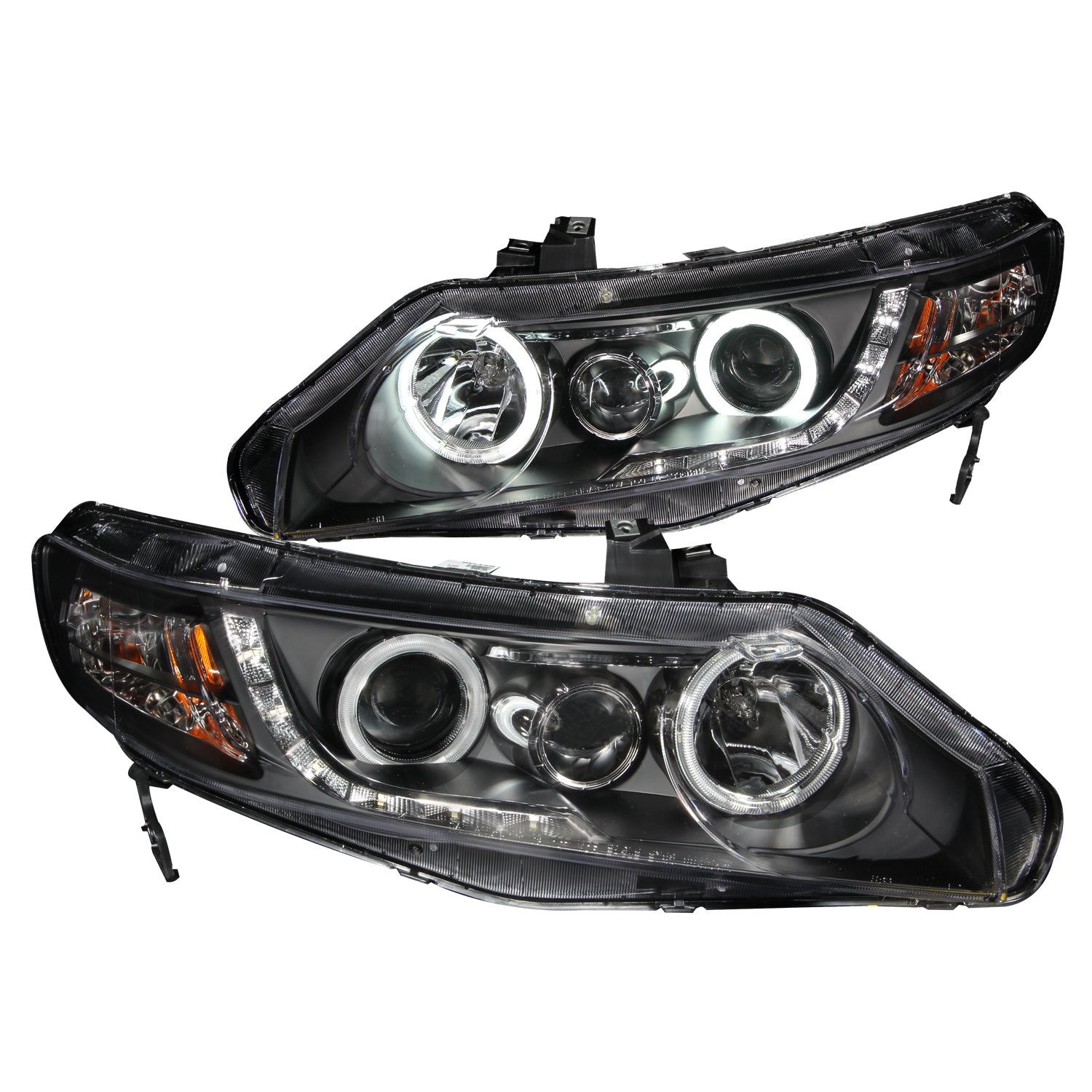 Projector Headlight Set w/Halo For 2006-2011 Honda Civic 121454