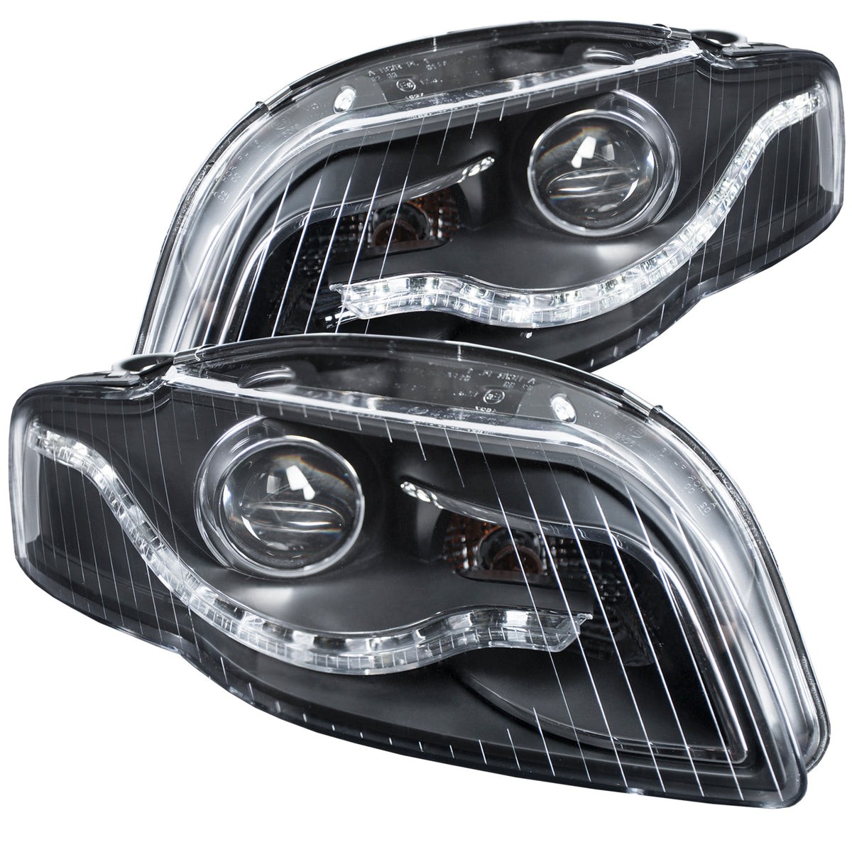 Projector Headlight Set w/2 Halos For 2006-2008 Audi A4 121484