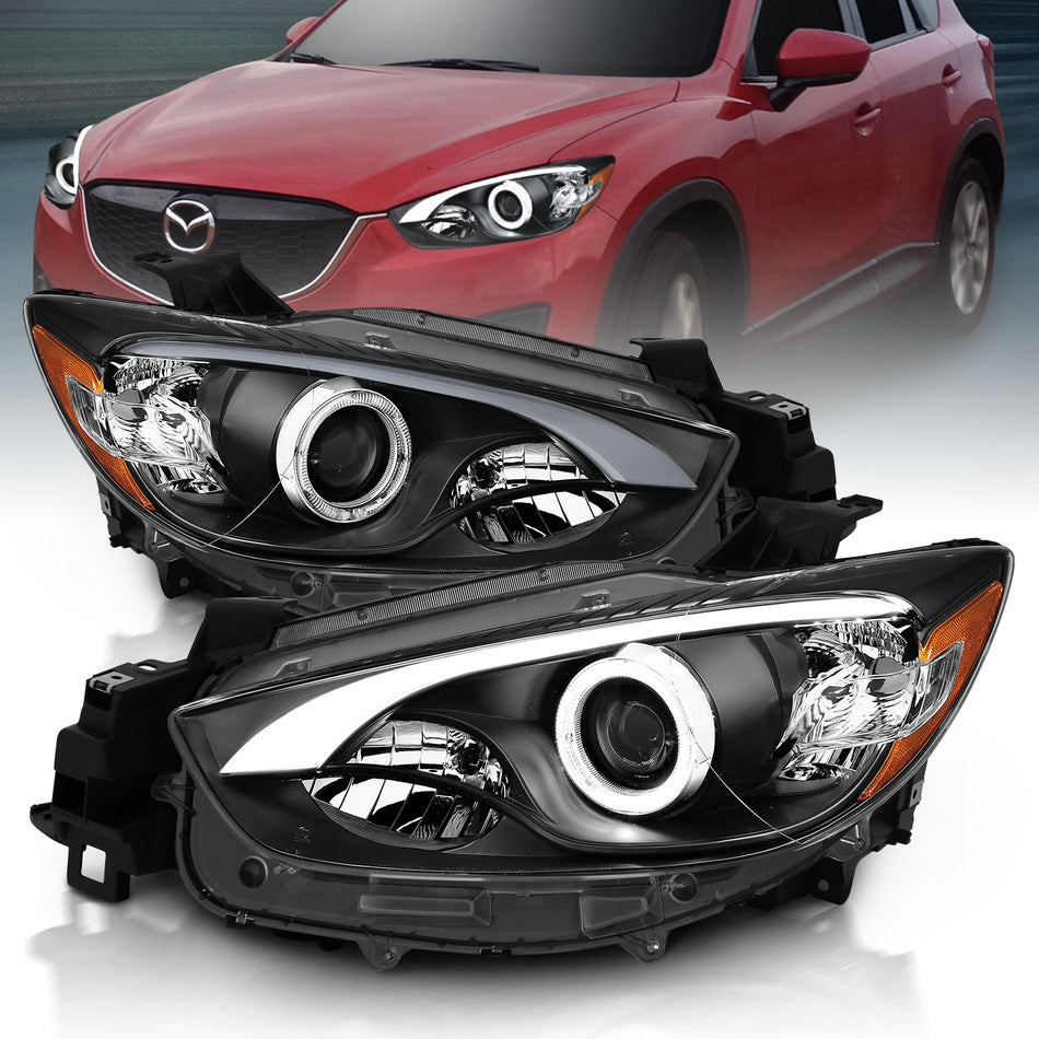 Projector Headlight Set w/Halo For 2013-2014 Mazda CX-5 121520