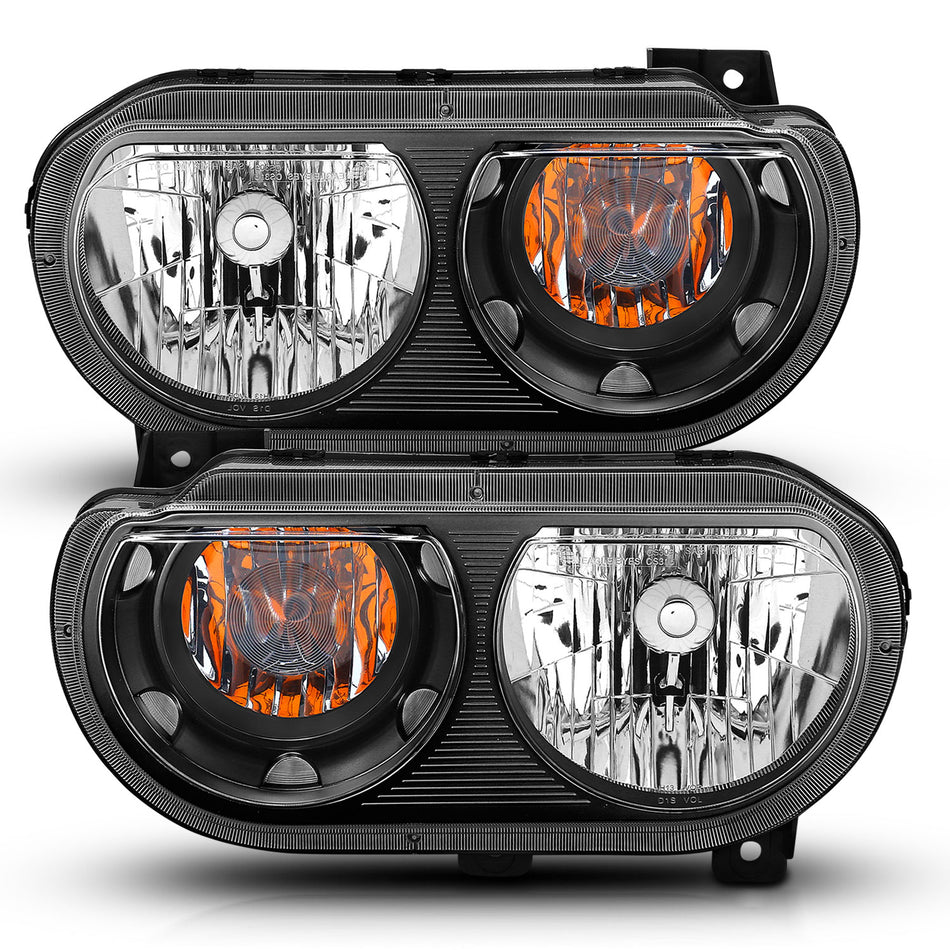 ANZO USA Crystal Headlights For 2008-2014 Dodge Challenger 121526