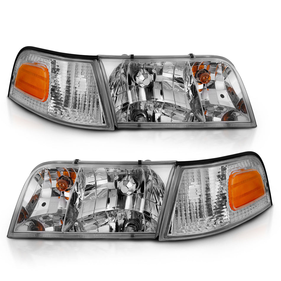 Crystal Headlights For 1998-2011 Ford Crown Victoria 121556