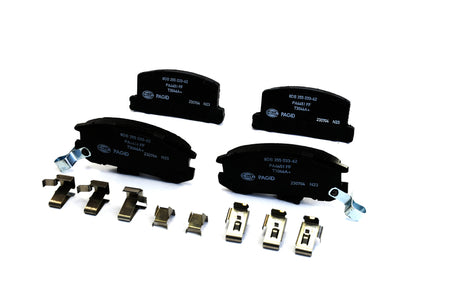 HELLA Brakes Ceramic & Semi-Metallic Disc Brake Pad Set - 355033621