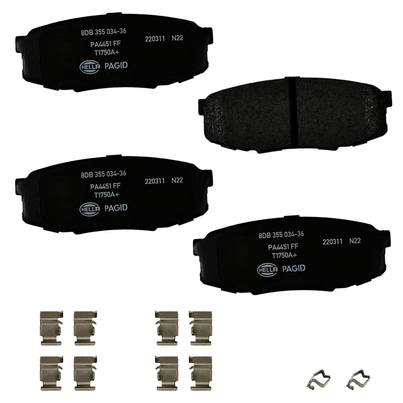 HELLA Brakes Ceramic & Semi-Metallic DISC BRAKE PAD SET - 355034361