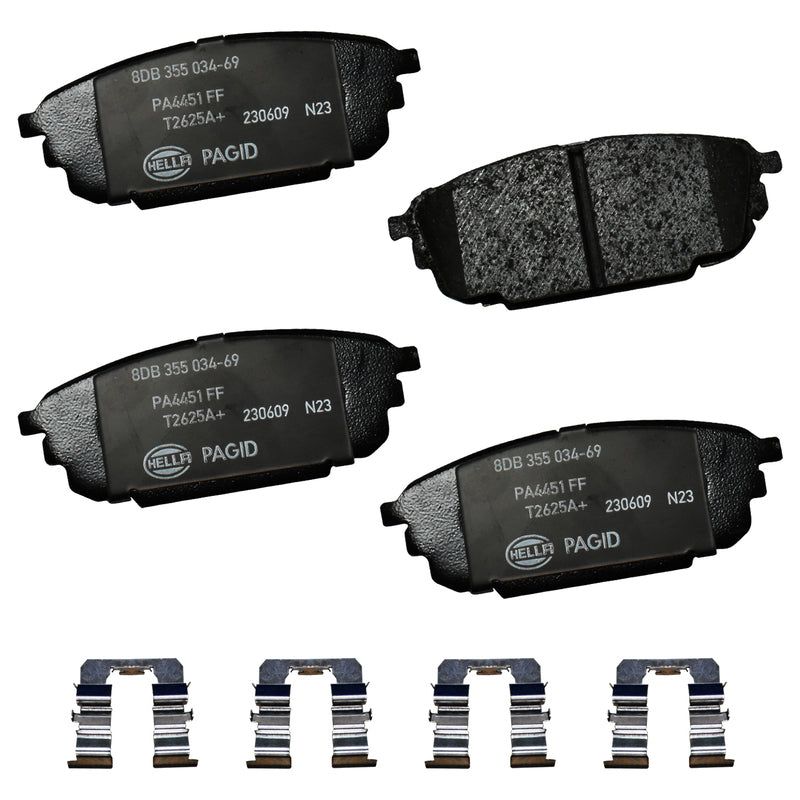 HELLA Brakes Ceramic & Semi-Metallic Disc Brake Pad Set - 355034691