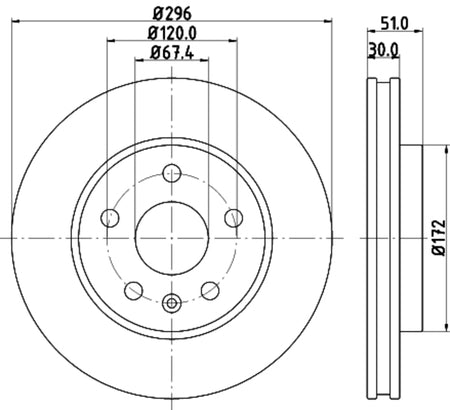 HELLA Brakes DISC BRAKE ROTOR - 355116031