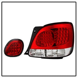 Spyder Auto 5005731 LED 4pcs Tail Lights with Trunk Piece - Red Clear