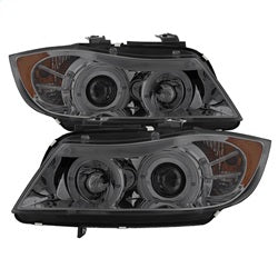 Spyder Auto 5009029 Projector Headlights - LED Halo - Amber Reflector - Eyebrow Bulb - Smoke
