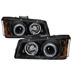 Spyder Auto 5009456 Projector Headlights - LED Halo - Amber Reflector - Black