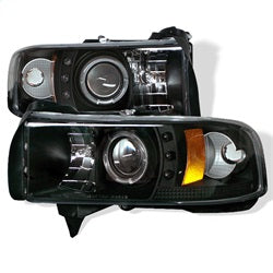 Spyder Auto 5010087 Projector Headlights - LED Halo - Black