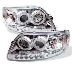 Spyder Auto 1PC Projector Headlights - LED Halo - Amber Reflector - Chrome - 5010278