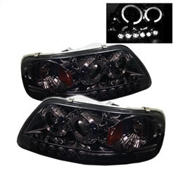 Spyder Auto 1PC Projector Headlights - LED Halo - Amber Reflector - Smoke - 5010285