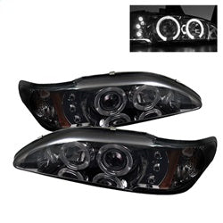Spyder Auto 1PC Projector Headlights - LED Halo - Amber Reflector - Smoke - 5010414