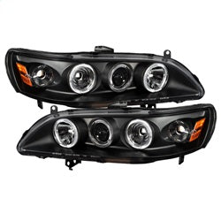 Spyder Auto 5010728 Projector Headlights - LED Halo - Amber Reflector - Black