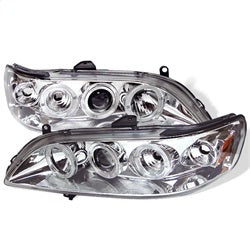 Spyder Auto 5010735 Projector Headlights - LED Halo - Amber Reflector - Chrome