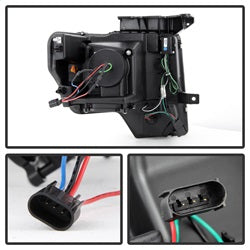 Spyder Auto 5077585 Projector Headlights - Light Bar DRL - Chrome