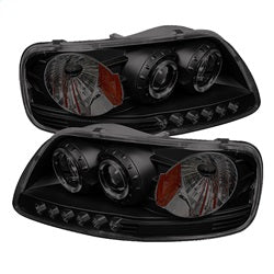 Spyder Auto 5078445 Projector Headlights - LED Halo - Amber Reflector - Black Smoke