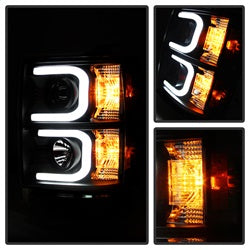 Spyder Auto 5079473 Projector Headlights - Light Bar DRL - Black