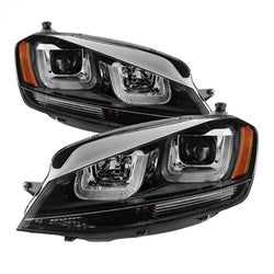 Spyder Auto 5080578 Projector Headlights - DRL LED - Black Stripe - Black