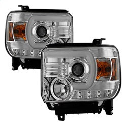 Spyder Auto 5080868 Projector Headlights - Light Bar DRL - Chrome