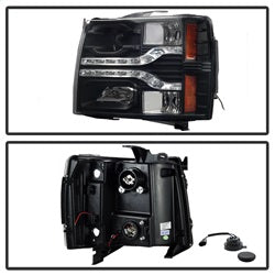 Spyder Auto 5083524 Projector Headlights - Version 2 - LED DRL - Black