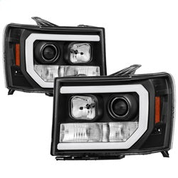 Spyder Auto 5083630 Projector Headlights - Version 2 - Light Bar DRL LED - Black