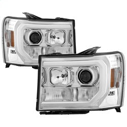 Spyder Auto 5083647 Projector Headlights - Version 2 - Light Bar DRL LED - Chrome