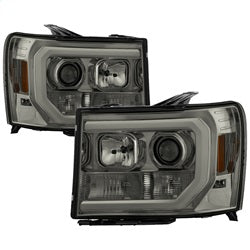 Spyder Auto 5083654 Projector Headlights - Version 2 - Light Bar DRL LED - Smoke