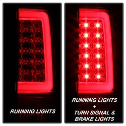 Spyder Auto 5084101 Light Bar LED Tail Lights - Version 3 - Red Clear