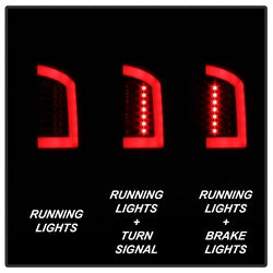 Spyder Auto 5084125 Light Bar LED Tail Lights - Version 3 - Black Smoke