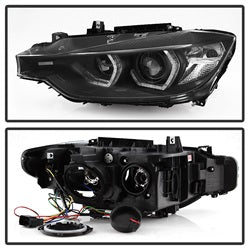 Spyder Auto 5084347 Projector Headlights - LED DRL - Black