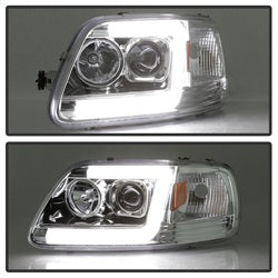 Spyder Auto 5084644 Projector Headlights - Version 2 - Light Bar DRL - Chrome