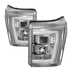 Spyder Auto 5084705 Projector Headlights - Version 2 - Light Bar DRL - Chrome