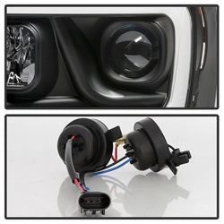 Spyder Auto 5085306 Projector Headlights - Version 2 - Light Bar DRL - Black