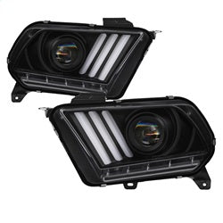 Spyder Auto 5085429 Light Bar Projector Headlights - LED Sequential Turn Signals - Black