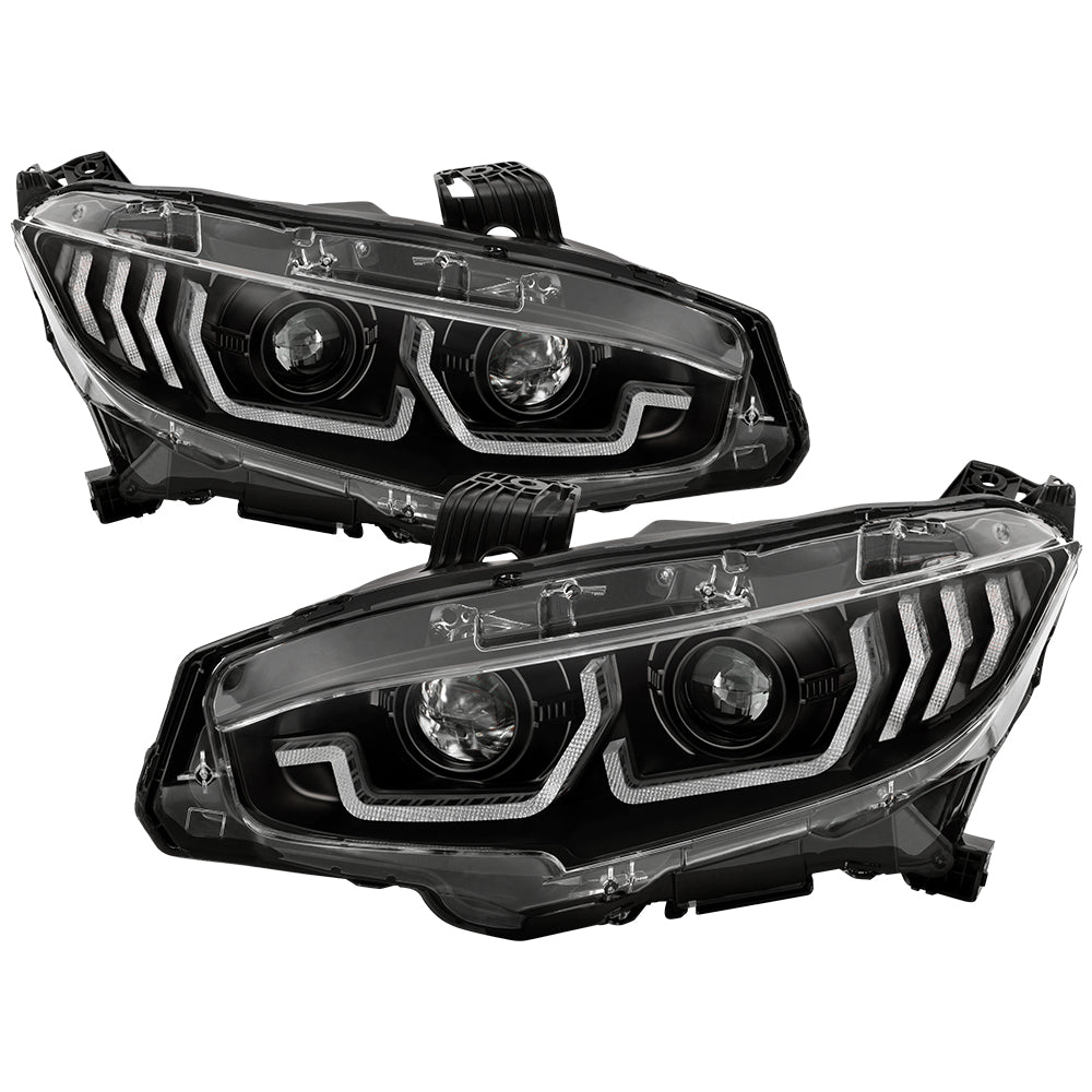 Spyder Auto 5087539 LED Headlights - Sequential Turn Signal - Black