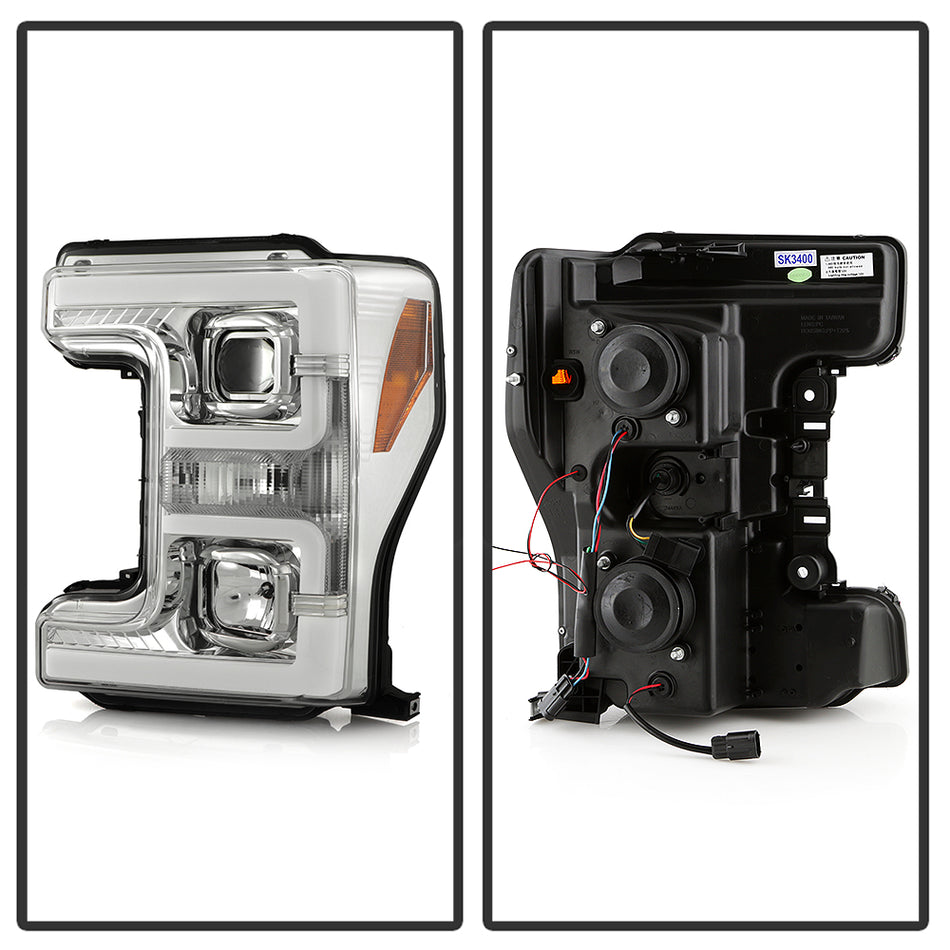 Spyder Auto 5087843 Projector Headlights - White Light Bar Parking Light - Chrome