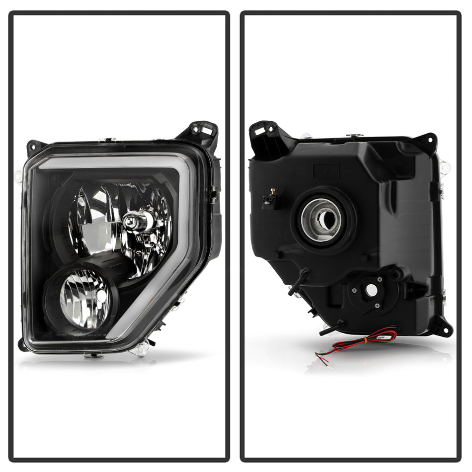 Spyder Auto 9053023 Crystal Headlights With Light Bar - Sets - Black