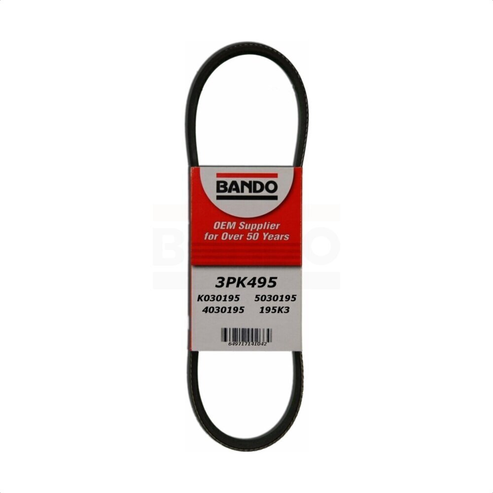 Accessory Drive Belt BAN-3PK495 For Chevrolet Tracker Suzuki Vitara Sidekick by Bando