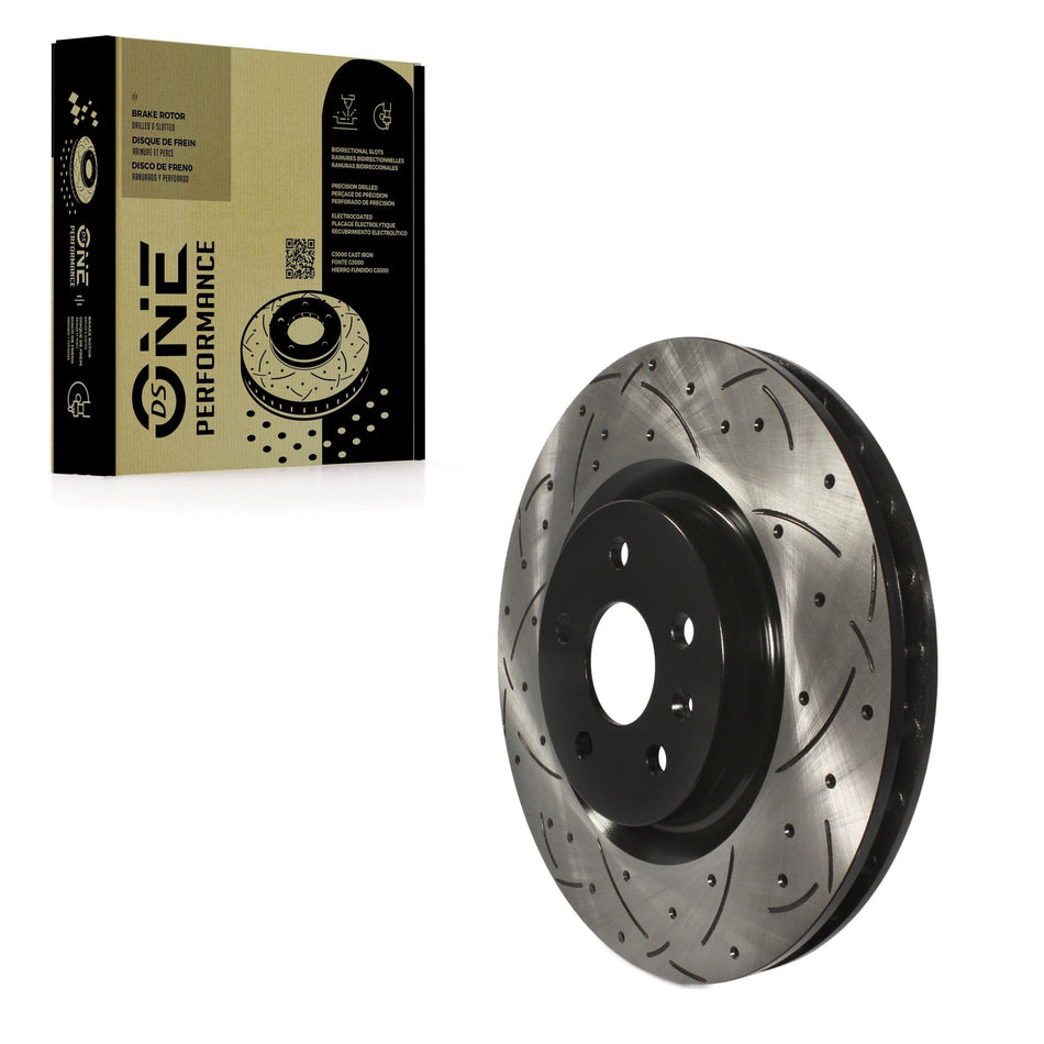 Front Coated Drilled Slotted Disc Brake Rotor (1 Piece Only) DS1-580756 For Chevrolet Camaro Pontiac