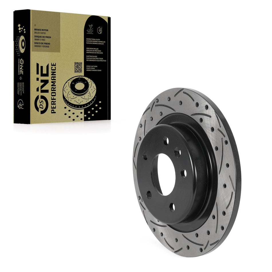 Rear Coated Drilled Slotted Disc Brake Rotor (1 Piece Only) DS1-581999 For Chevrolet Equinox GMC