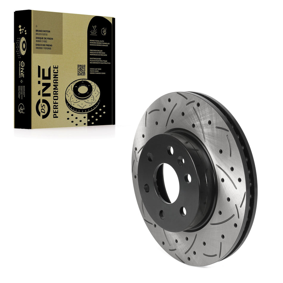 Front Coated Drilled Slotted Disc Brake Rotor (1 Piece Only) DS1-582038 For Chevrolet Colorado GMC